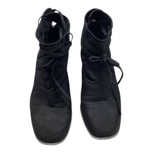 LD Tuttle suede black block heel ankle boots‎